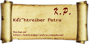 Kühtreiber Petra névjegykártya